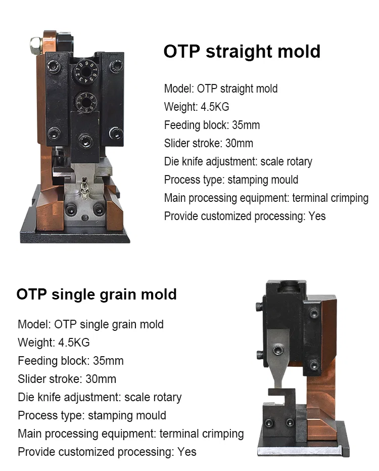  OTP terminal crimping molds, OTP horizontal mode, wire crimping machine applicator, die for terminal machine 