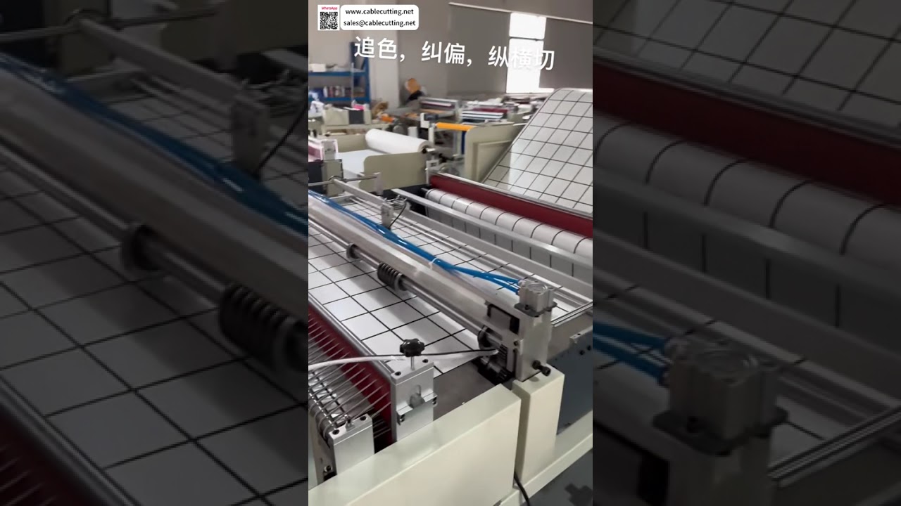PET Film Color Tracking Slitting Transverse Cutter Auto Web Guiding 1200mm Roll Setup System