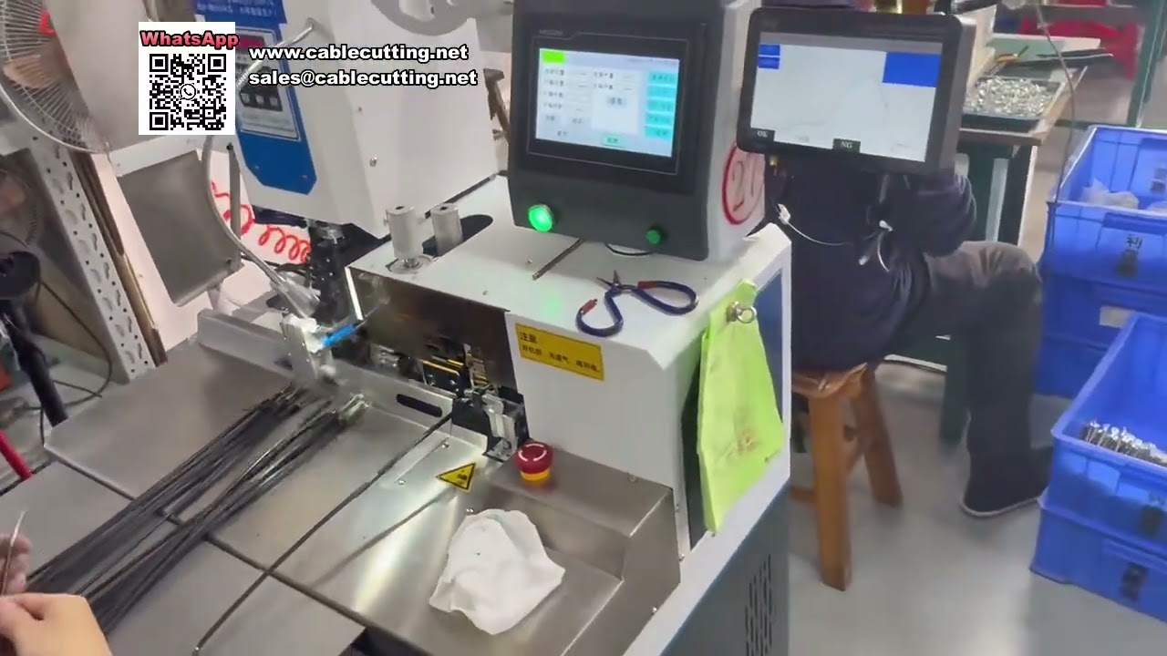 Fully Automatic Multi Core Wire Stripping and Terminal Crimping Machine System - Video